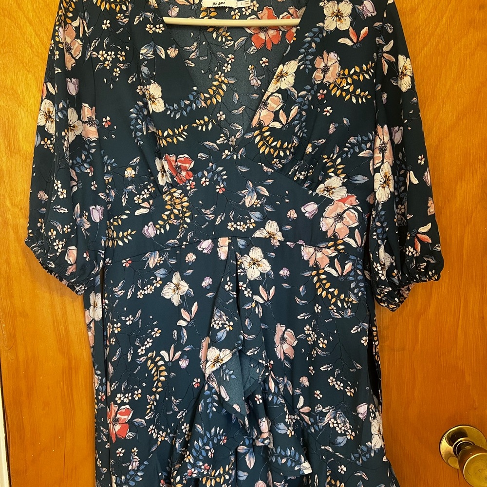 Green floral dress